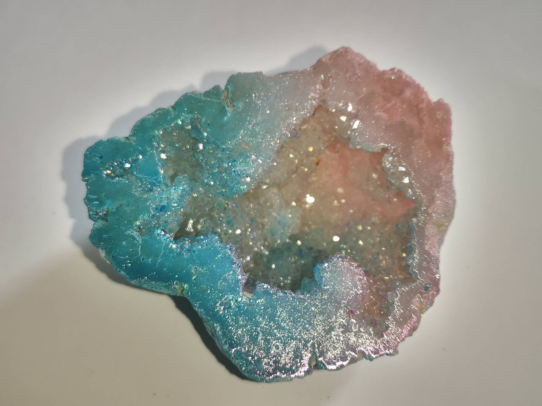 Pink and Blue Aura Quartz Geodes / UK Crystals Clusters / Ethically Sourced Unique Gifts / Healing Crystals / Pink / Blue / Candy Floss