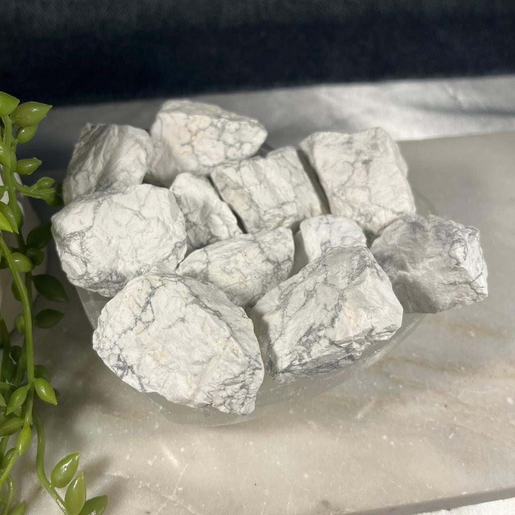 Raw Howlite crystals, Ethically Sourced UK Healing Crystals, Crown Chakra, Reiki Stones, Unique Crystal Gift, White and Grey Crystals