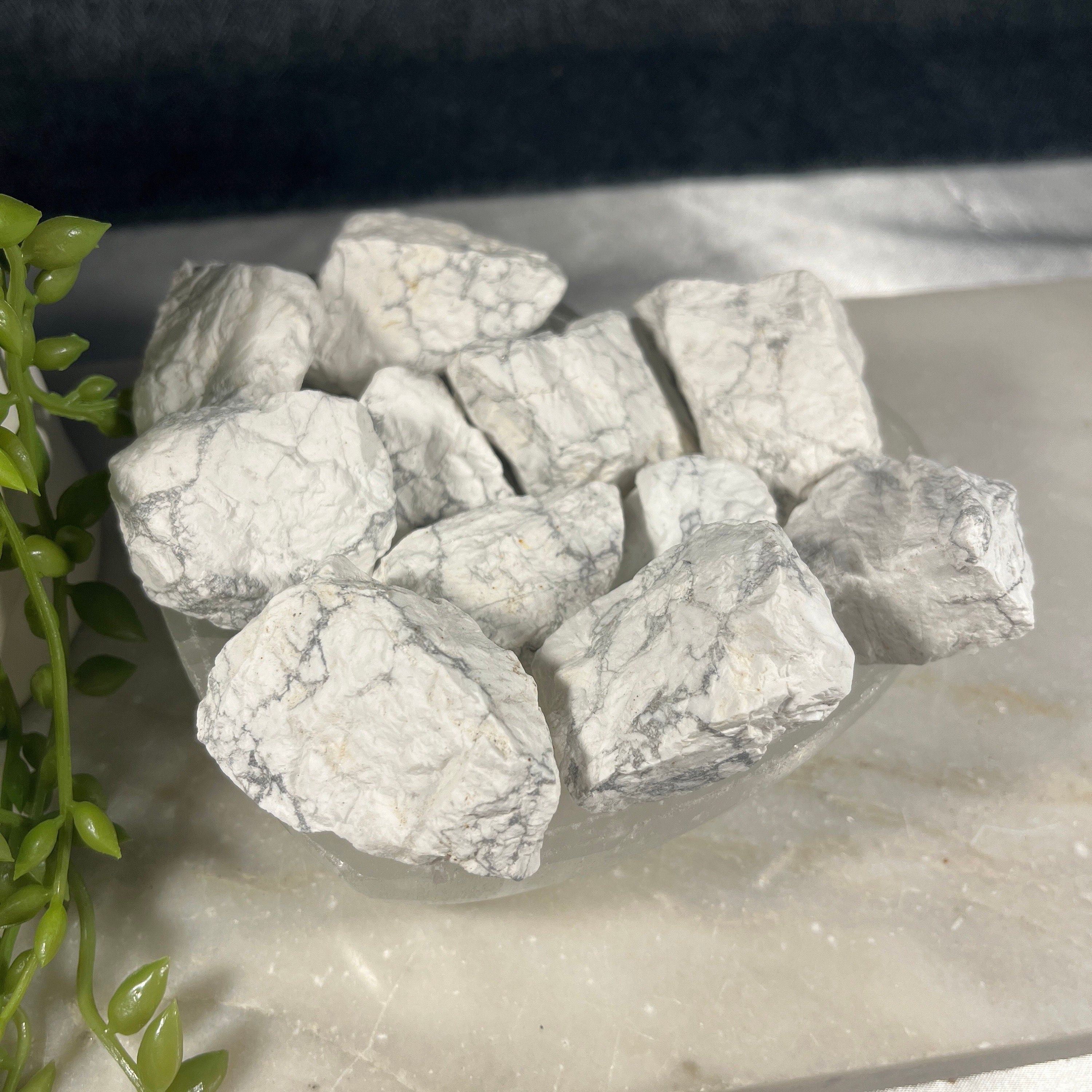 Raw Howlite crystals, Ethically Sourced UK Healing Crystals, Crown Chakra, Reiki Stones, Unique Crystal Gift, White and Grey Crystals