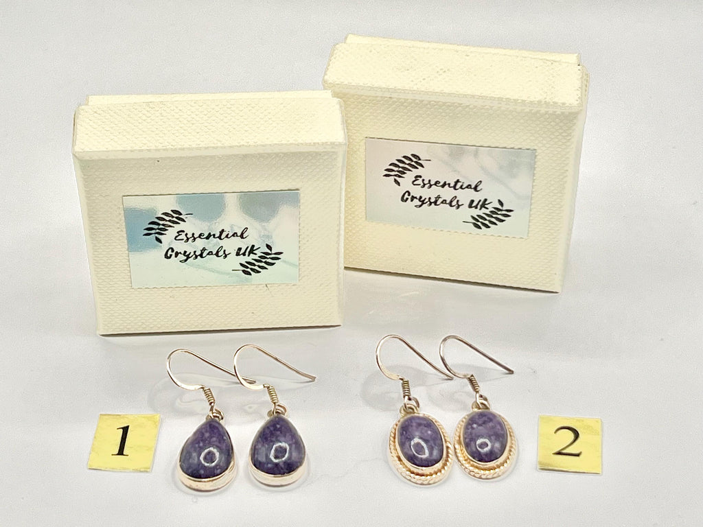Sterling silver lepidolite dangle earrings, crown chakra gemstone drop earrings for women, metaphysical shops, birthday gift for her