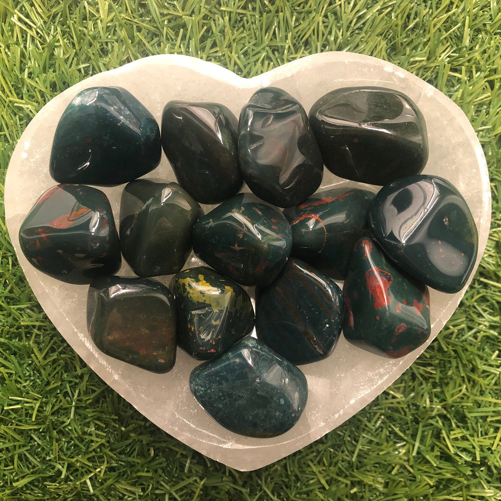 Bloodstone Healing Crystal Tumblestones, Heart Chakra Stone, Ethically Sourced UK Crystal Gift