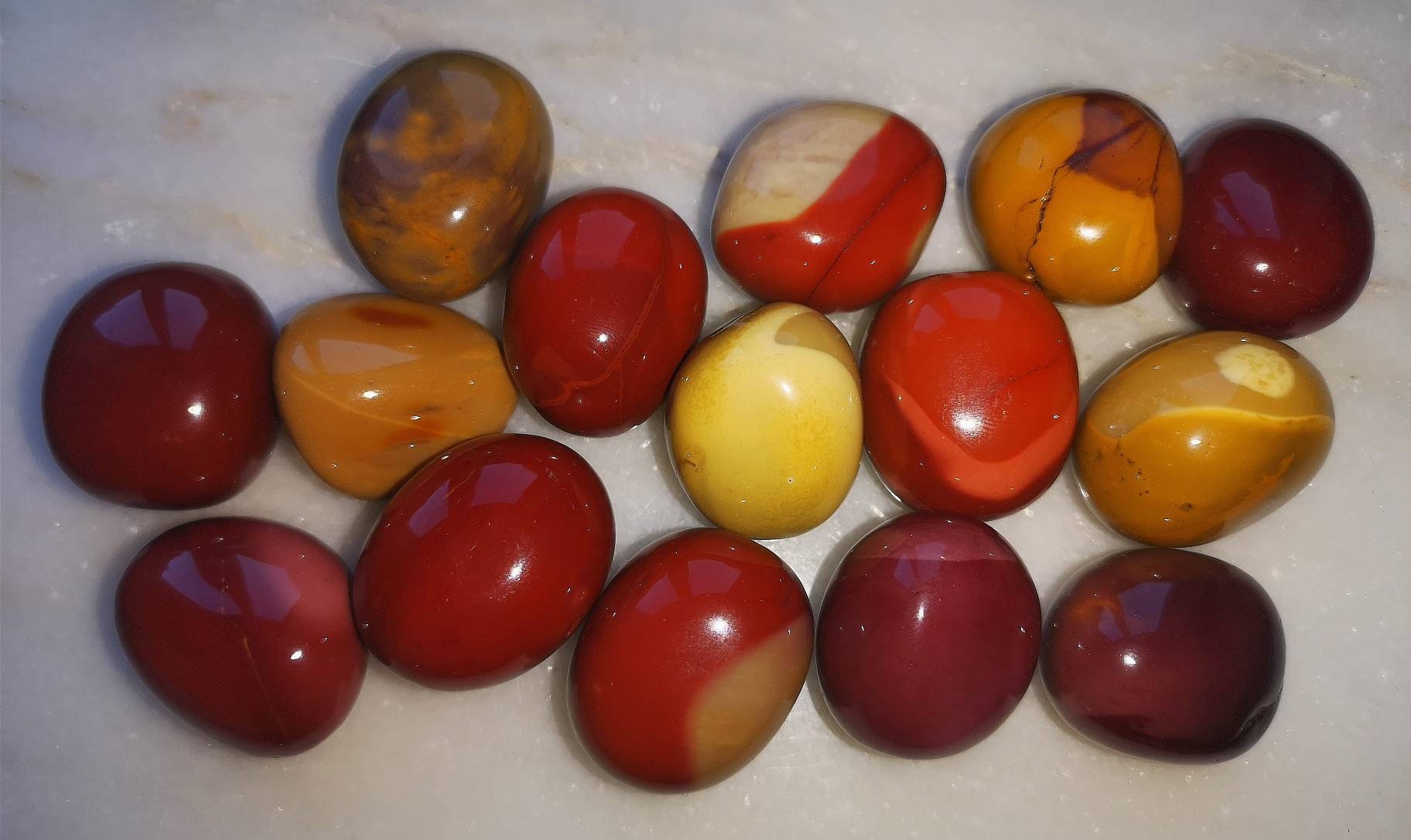 Mookaite Crystal Tumblestones, Red and Yellow Jasper Gemstones, Reiki healing rocks, Crystals for Calmness, peace, courage and anti anxiety