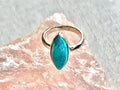 Chrysocolla Crystal Ring, 925 Sterling Silver, UK size M & 1/2, Gemstone Jewellery, Crystal gift for calming, metaphysical shop UK
