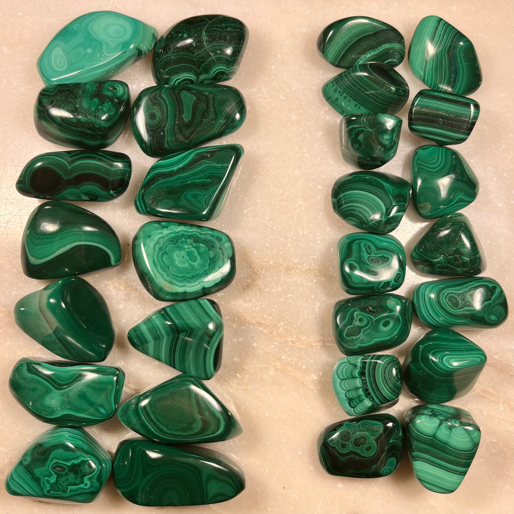 Malachite Tumblestones, Transformation Crystal, Heart Chakra Healer, Ethically Sourced UK Crystals