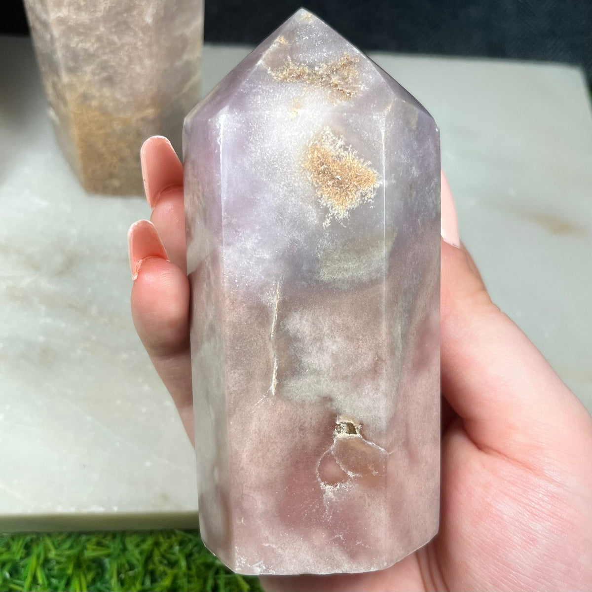 Pink Amethyst Tower,  Pink Amethyst Point, Metaphysical Obelisk, Heart Chakra, Statement Piece, UK Gemstone Gift, Chunky Druzy Tower C