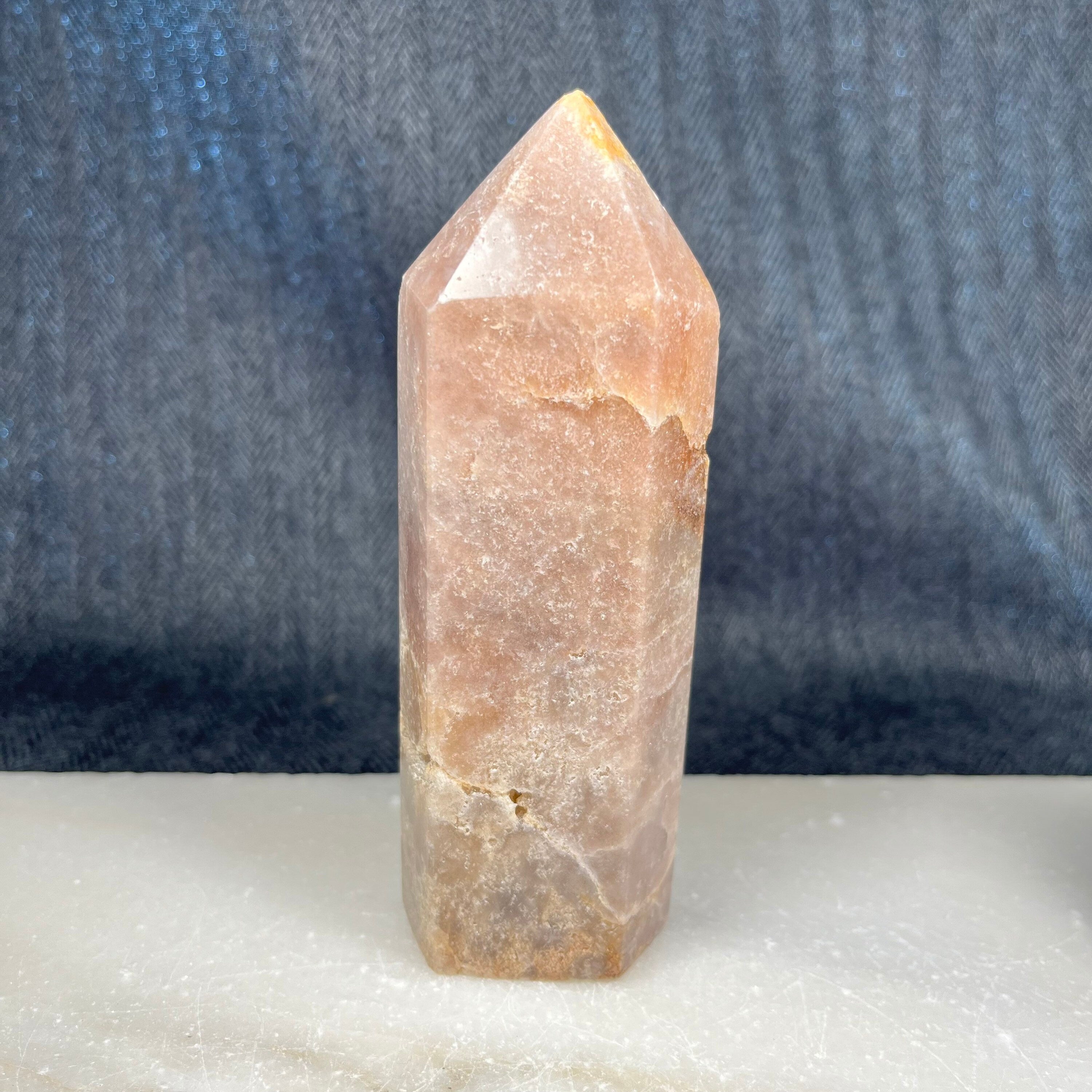 Pink Amethyst Tower, Crystal Point, Obelisk for Heart Chakra, Metaphysical Statement Piece, Druzy Tower B