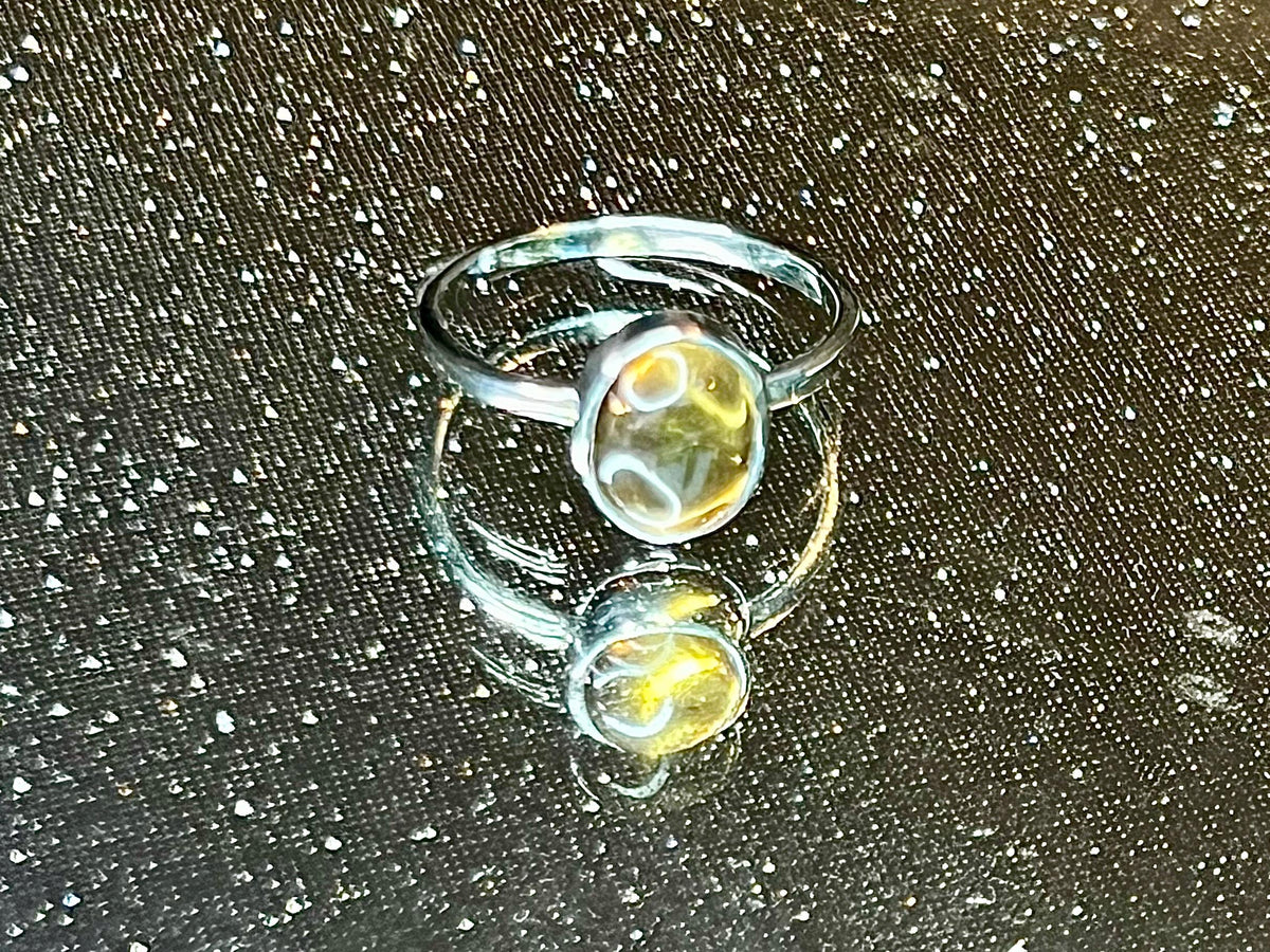 Citrine Crystal Ring, 925 Sterling Silver, UK size P, Gemstone Jewellery, Crystal gift for wealth, Ethically sourced, metaphysical shop