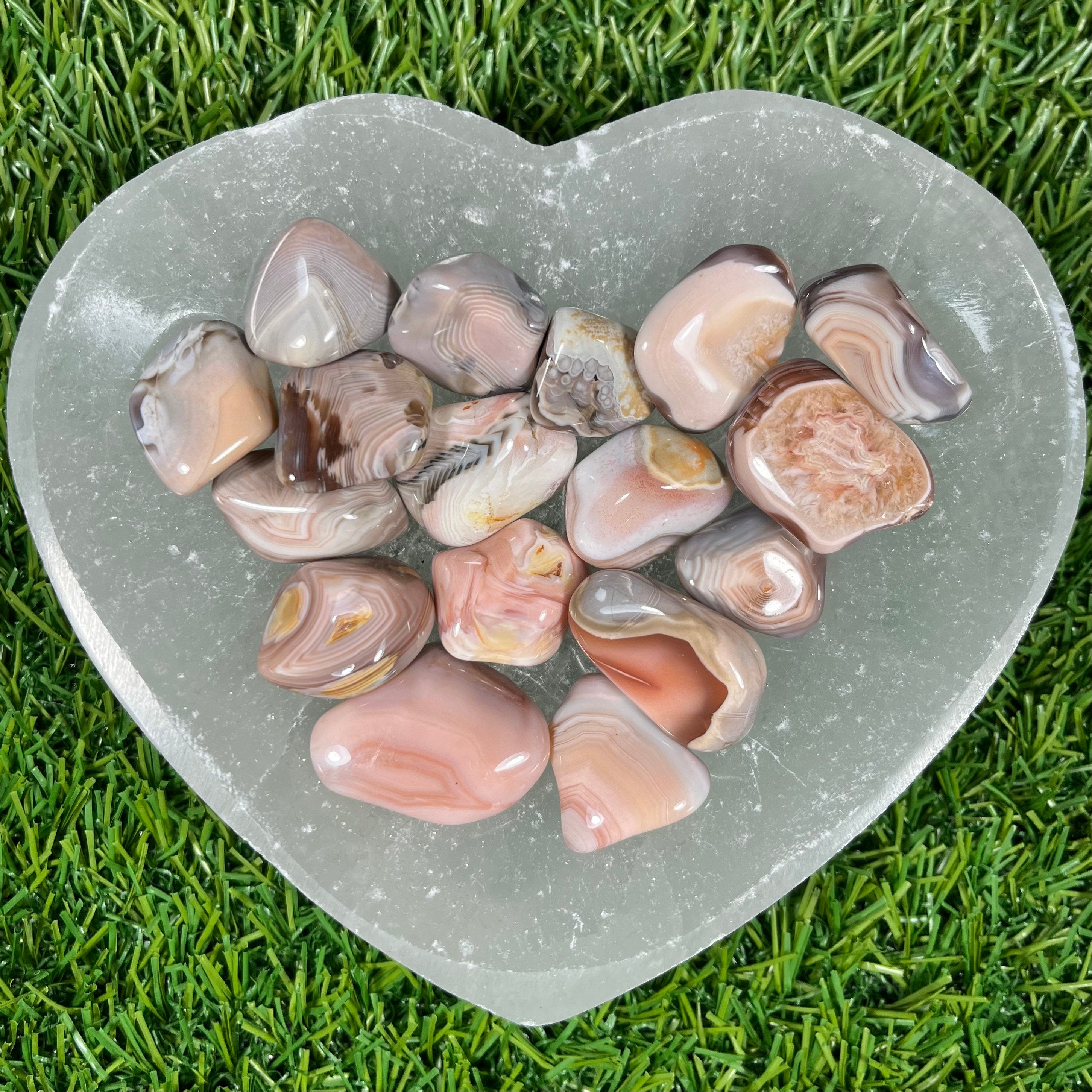 Pink Botswana Agate Mini Tumblestones,  Ethically Sourced UK Crystals