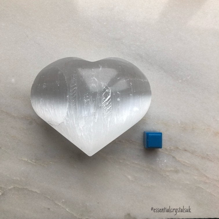 Selenite Hearts 7cm, Crystal Cleanser, Satin Spar