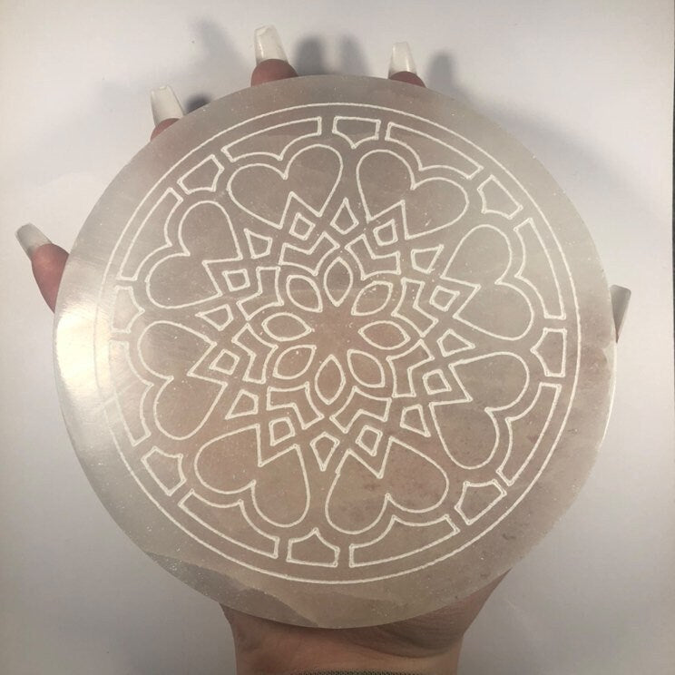 Selenite Charging Plates, Satin Spa Healing Crystal, Crystal Cleanser, Self Cleansing Gypsum, UK Crystals, Ethically Sourced, Crystal Gift