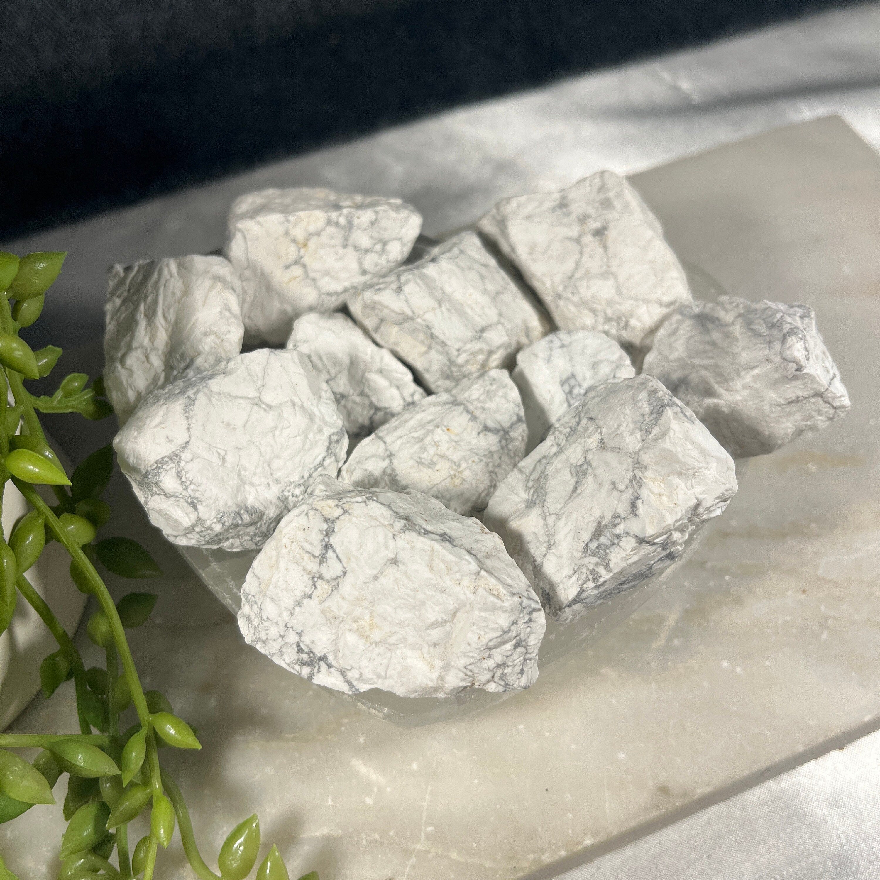 Raw Howlite crystals, Ethically Sourced UK Healing Crystals, Crown Chakra, Reiki Stones, Unique Crystal Gift, White and Grey Crystals