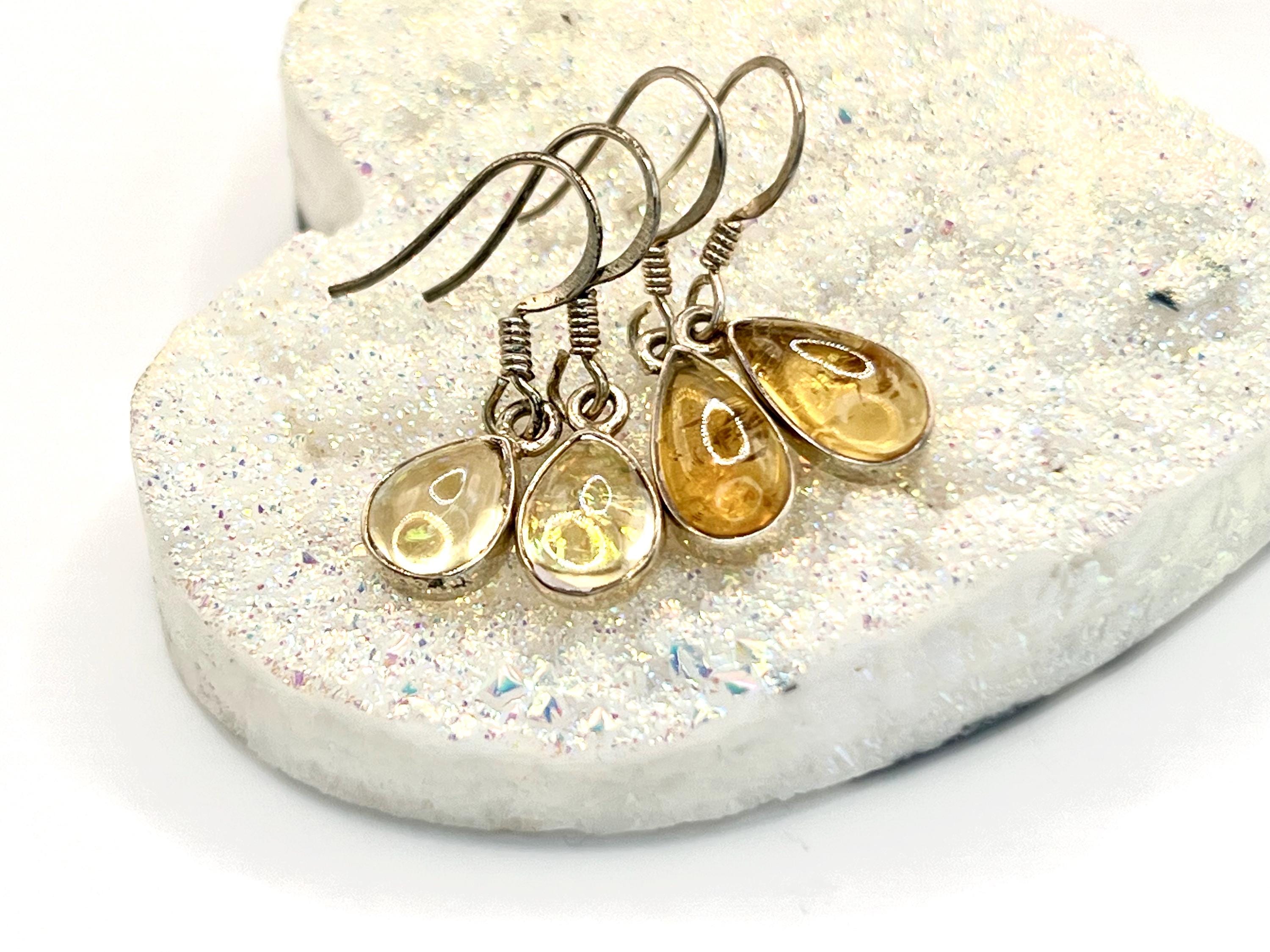Sterling Silver Citrine Earrings Dangle, Solar Plexus Chakra Gemstone Earrings for Women, Metaphysical Shop, November Birthday Gifts for her