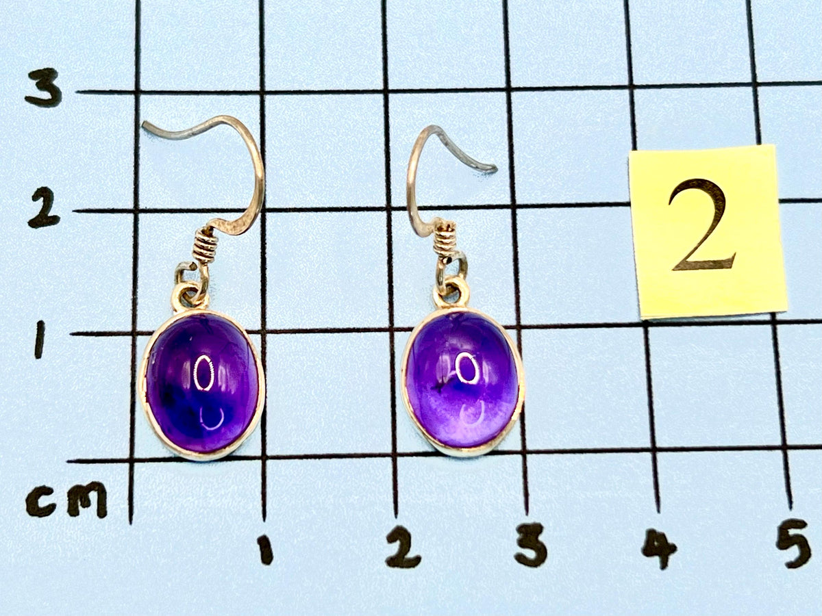 Sterling silver amethyst dangle earrings, crown chakra gemstone drop earrings for women, metaphysical shops, February birthday gift for her