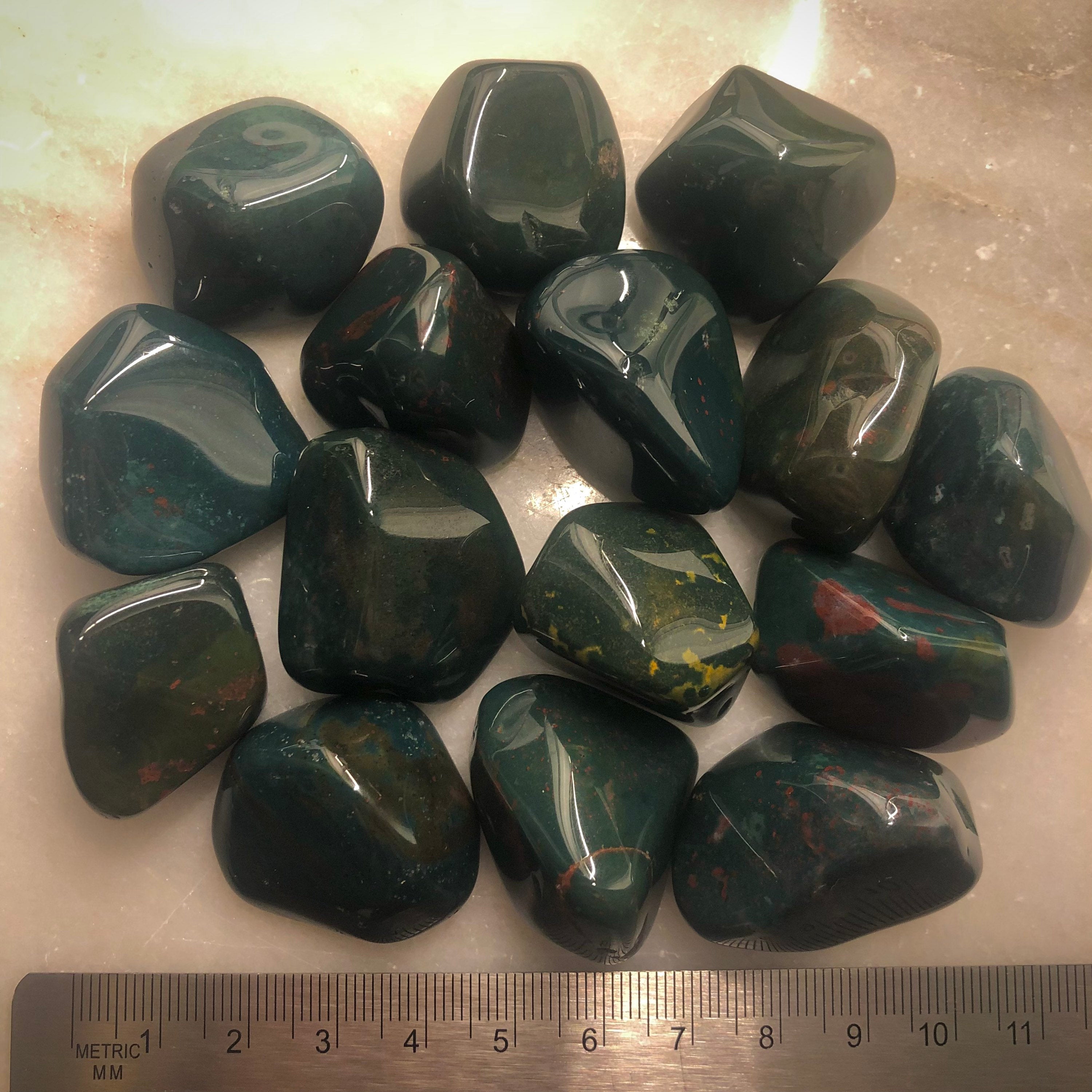 Bloodstone Healing Crystal Tumblestones, Heart Chakra Stone, Ethically Sourced UK Crystal Gift