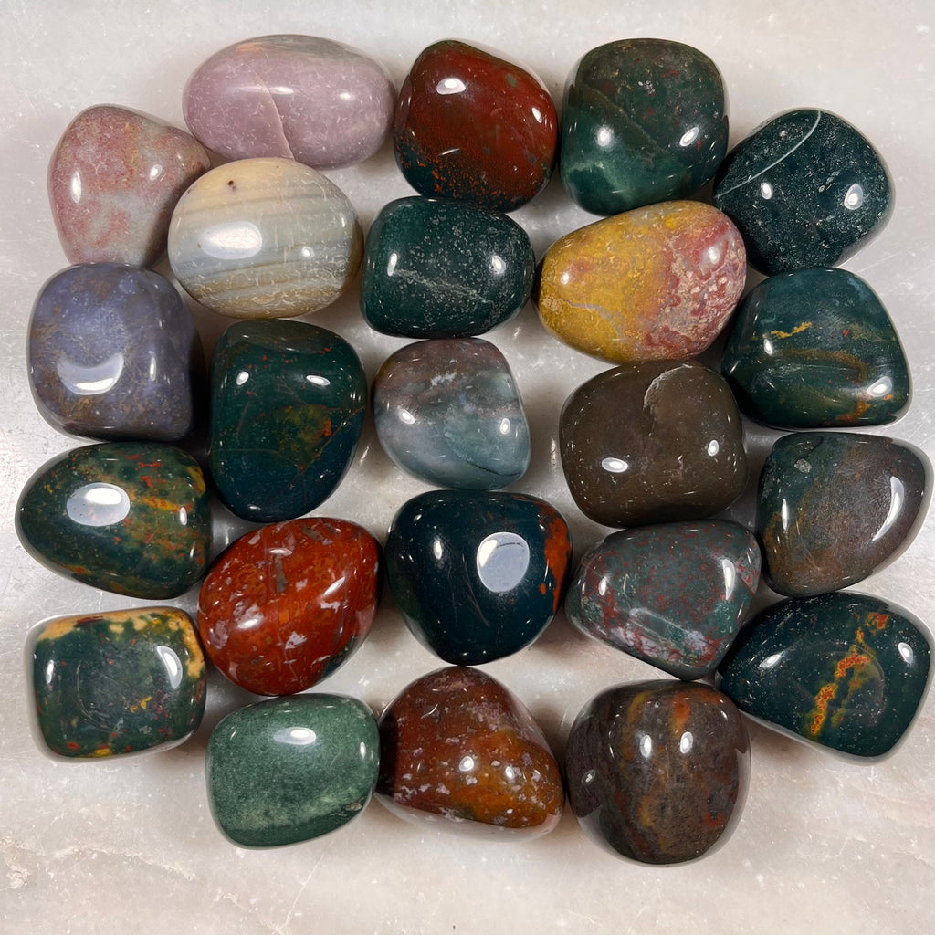 Fancy Jasper Tumblestones, Ethically Sourced Healing Crystals, Polished Stones for Grounding and Meditation, Root Chakra Metaphysical Gift