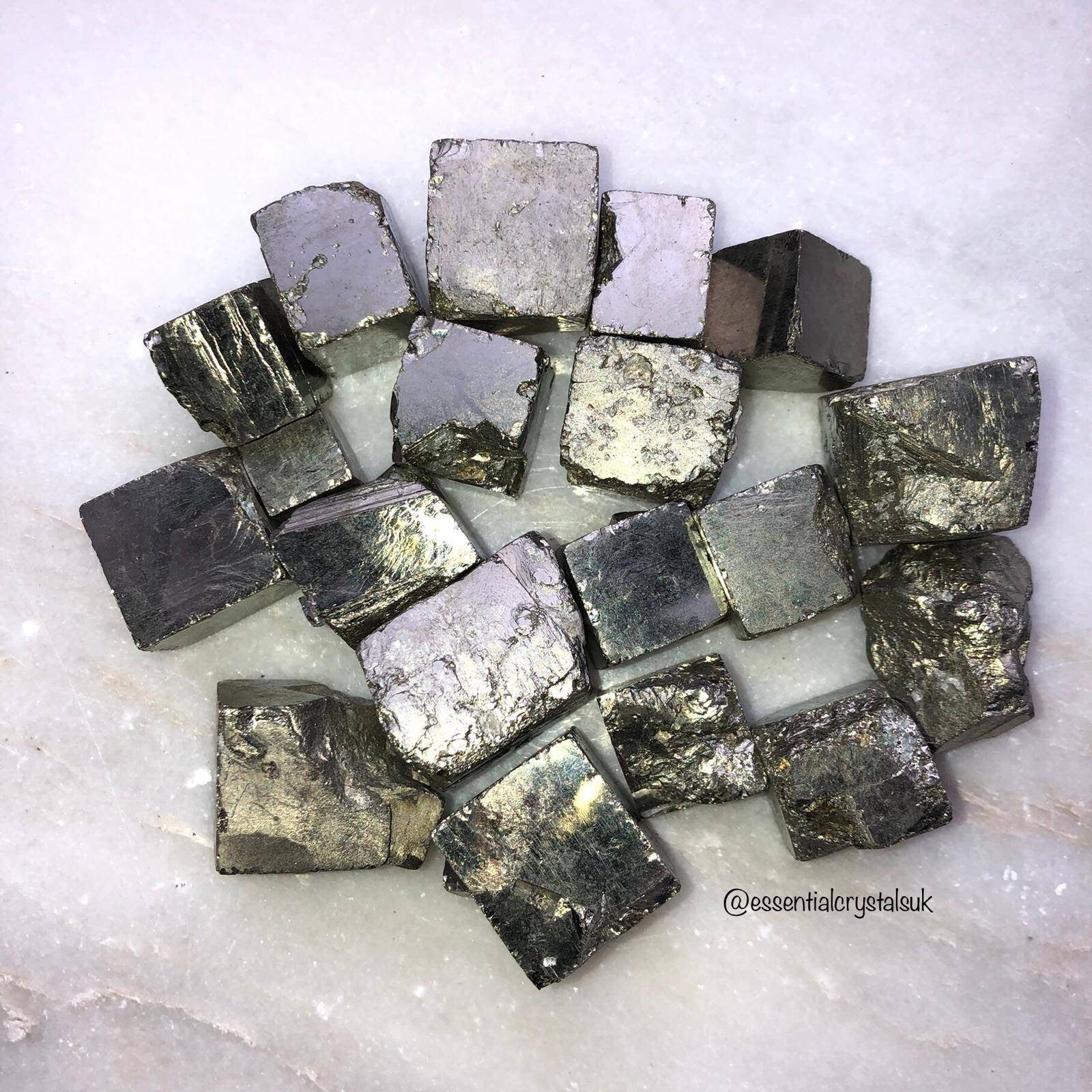 Pyrite Healing Crystal Cube, Fools Gold, Crystal for Protection,  Fights Infections, Immune System Booster,  Metaphysical Ethically Sourced