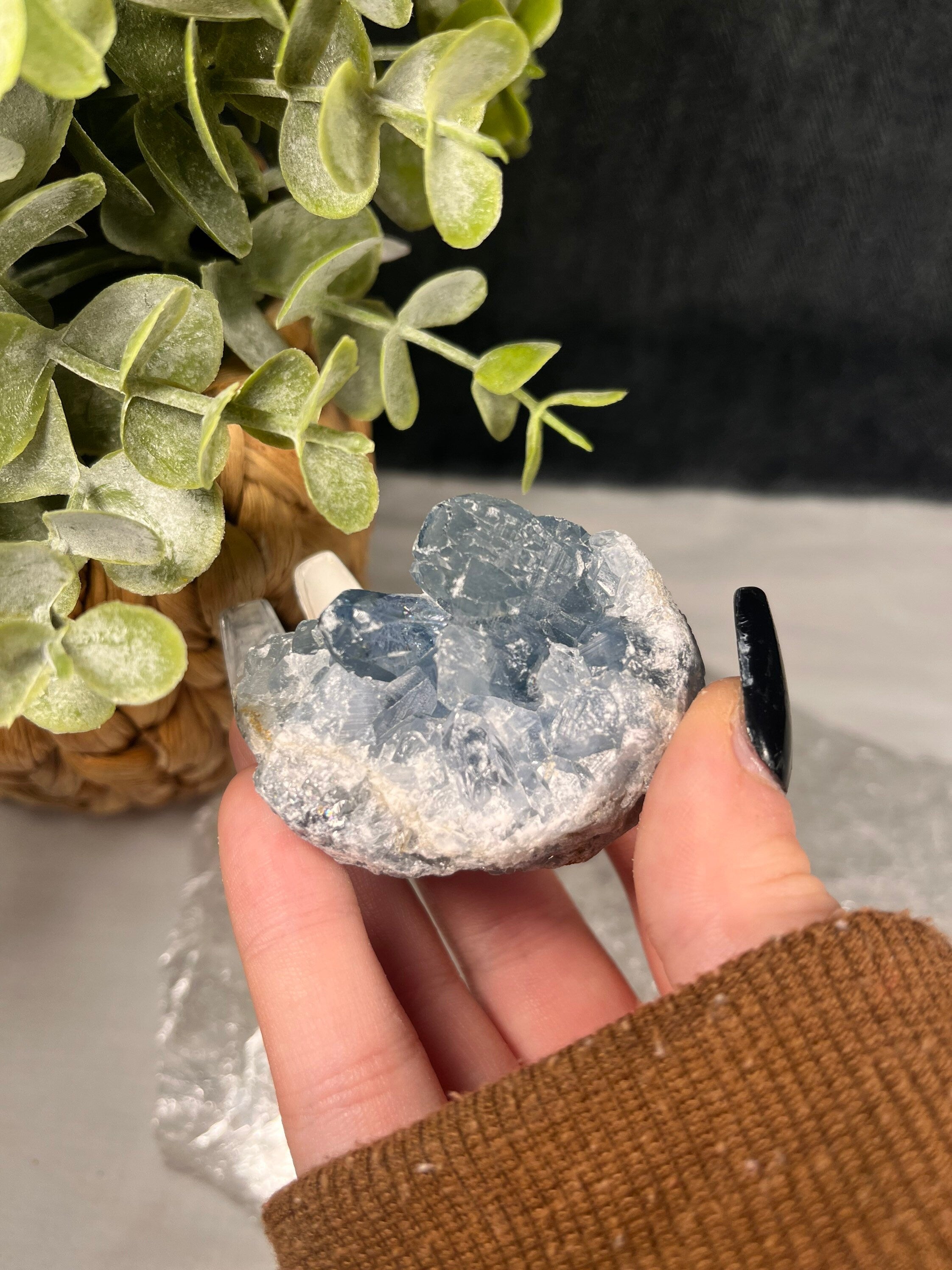 Raw Celestite Clusters, Throat Chakra Healer, Celestite Geodes, Blue Crystals. Consciously Sourced | UK Crystals