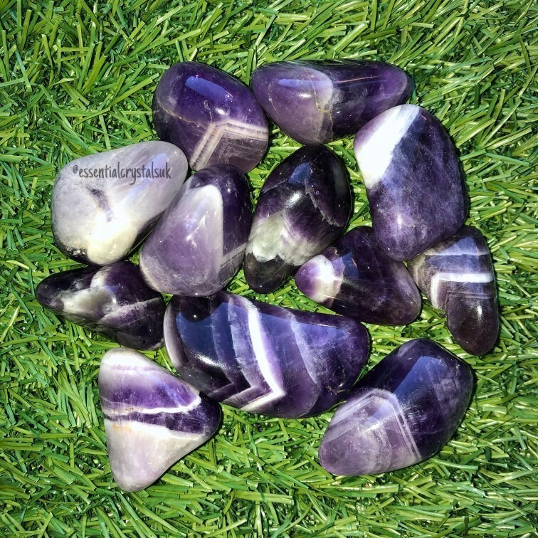 Dream Amethyst Tumblestones, Chevron Amethyst Crystal, High Quality UK Crystals, Ethically Sourced Stones, Purple Crystal, Witchy Gifts