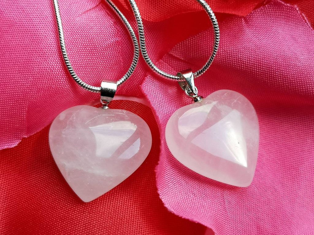 Matching Rose Quartz Crystal Necklaces, Mum & Daughter Jewellery Gift, UK Crystals, Birthday Gift for sisters, Best friends necklaces
