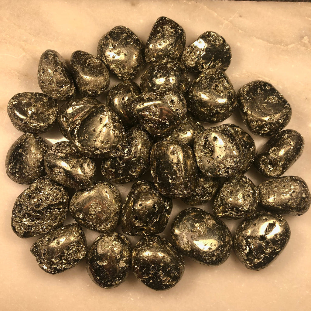 Pyrite Tumblestones, Crystals to Attract Abundance and Wealth, Fools Gold Tumbles