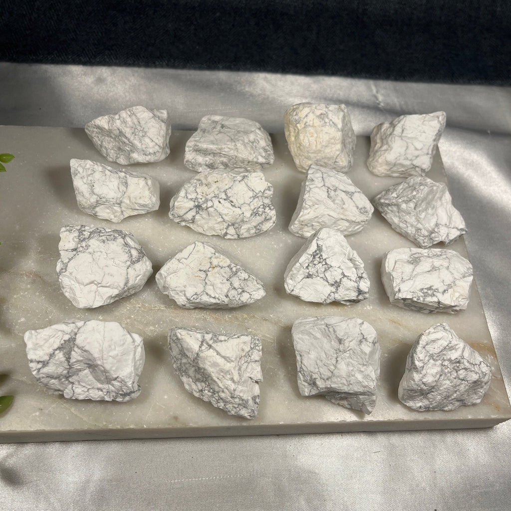 Raw Howlite crystals, Ethically Sourced UK Healing Crystals, Crown Chakra, Reiki Stones, Unique Crystal Gift, White and Grey Crystals