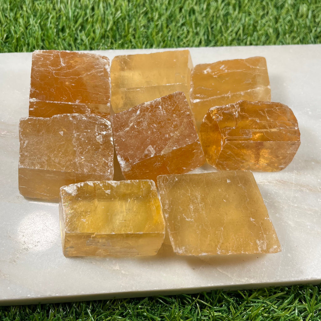 Honey Calcite crystal chunks, Raw Honey Calcite crystal, third eye chakra stone, solar plexus chakra crystal, ethically sourced UK crystal
