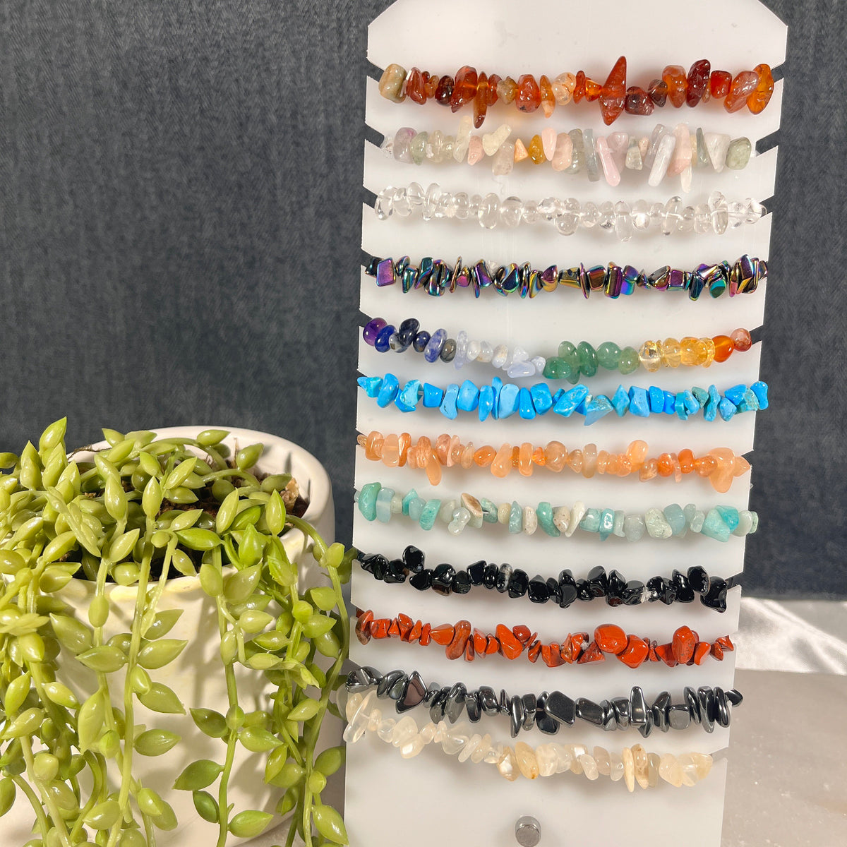 Crystal Chip Bracelets, UK Crystals, Consciously Sourced Healing Crystals, Come with Crystal Properties Card, Crystal Jewellery Gift