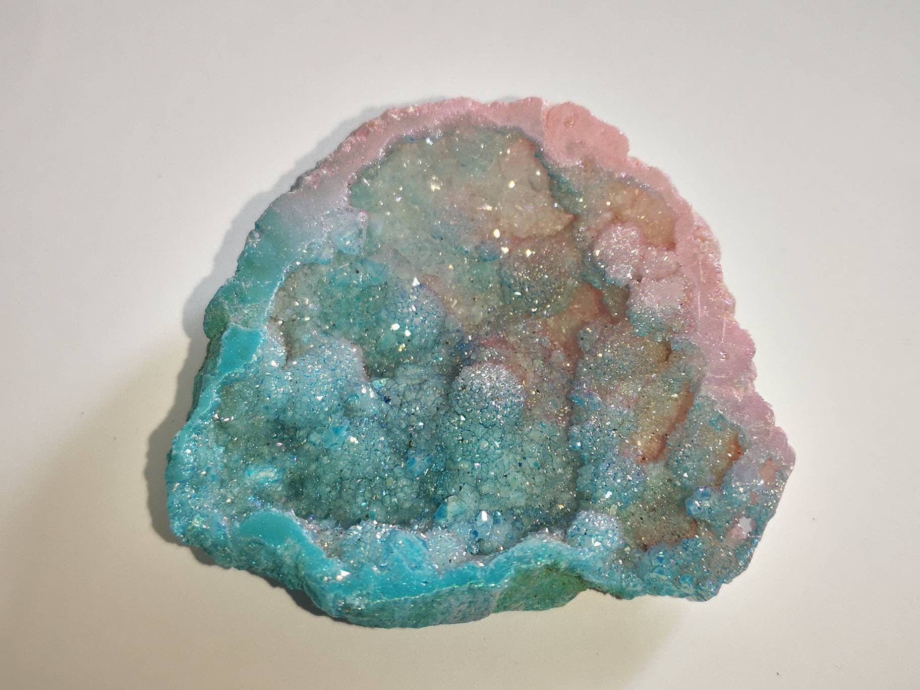 Pink and Blue Aura Quartz Geodes / UK Crystals Clusters / Ethically Sourced Unique Gifts / Healing Crystals / Pink / Blue / Candy Floss