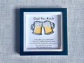 Dad 3D printed beer tankard frame with sea glass, Dad you rock wall art gift, Birthday present for him, Fathers Day, Christmas ideas