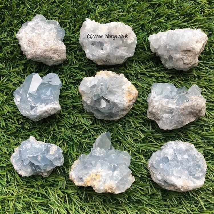 Raw Celestite Clusters, Small Gorgeous Celestite Circles, Ethically Sourced, UK Crystals, Gift, metaphysical crystals, present, High Quality