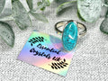 Chrysocolla Crystal Ring, 925 Sterling Silver, UK size M, Gemstone Jewellery, Crystal gift for calming, Ethically sourced, metaphysical shop