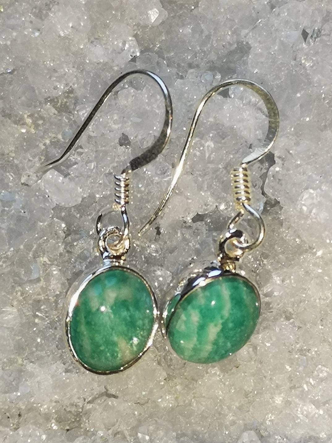 Amazonite Sterling Silver Dangle Earrings, Crystal Drop Earrings Jewellery, Throat Chakra Healer, Metaphysical shop, Virgo zodiac birthstone