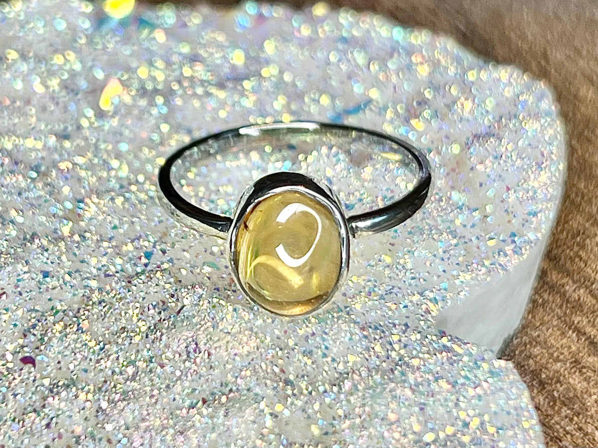 Citrine Crystal Ring, 925 Sterling Silver, UK size P, Gemstone Jewellery, Crystal gift for wealth, Ethically sourced, metaphysical shop