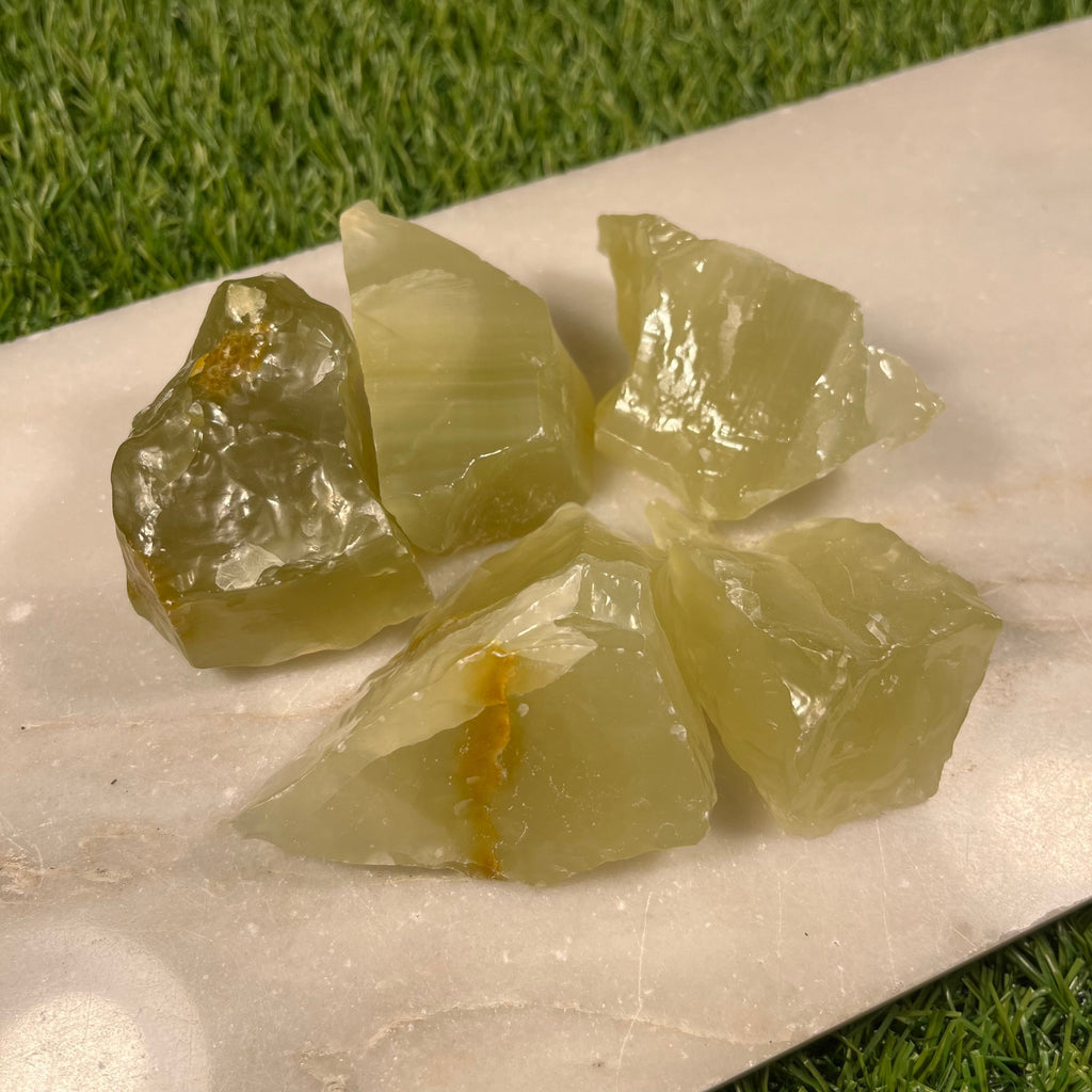 Raw Mixed Calcite Crystal Chunks, Pink, Green, Two Tone and Beige Calcite