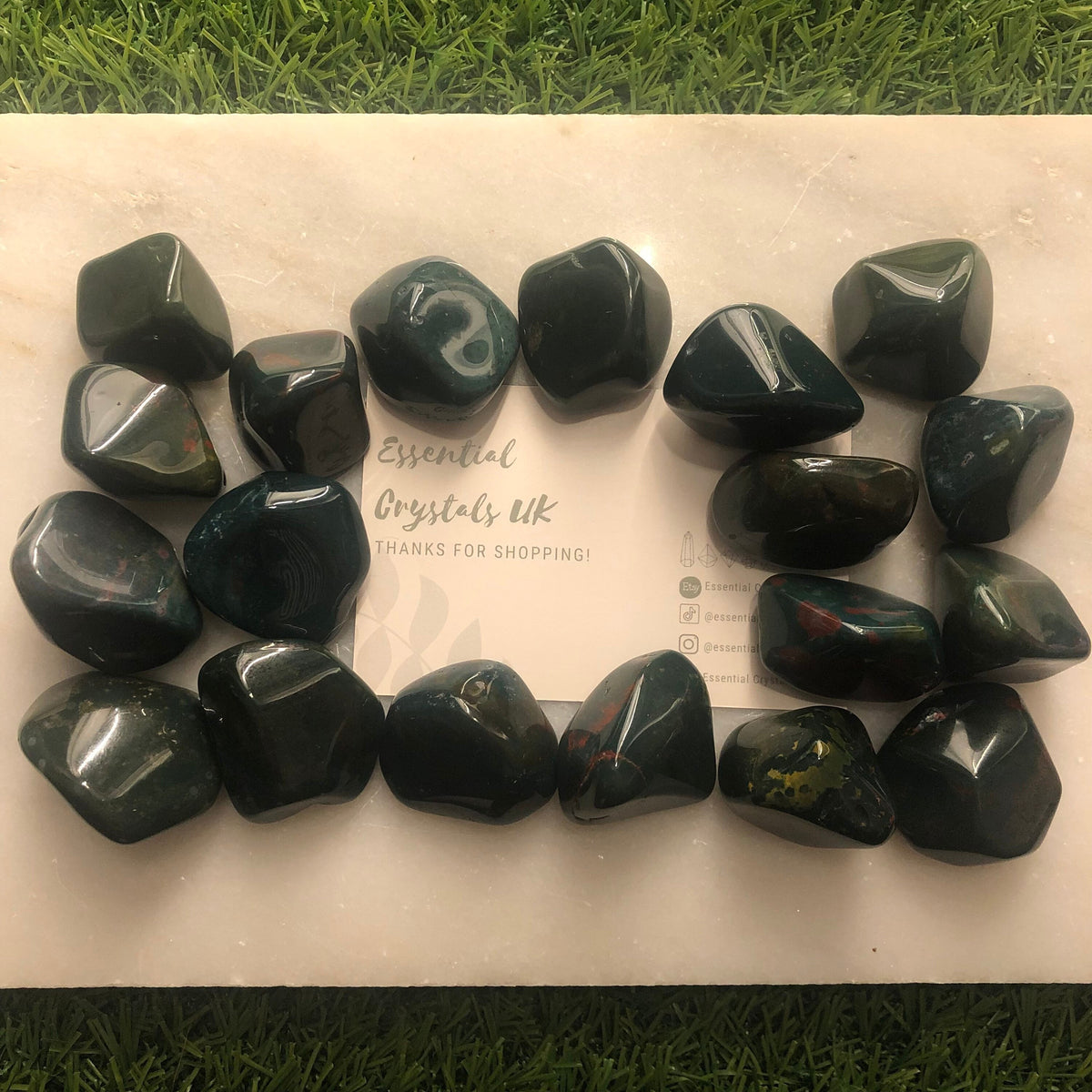 Bloodstone Healing Crystal Tumblestones, Heart Chakra Stone, Ethically Sourced UK Crystal Gift