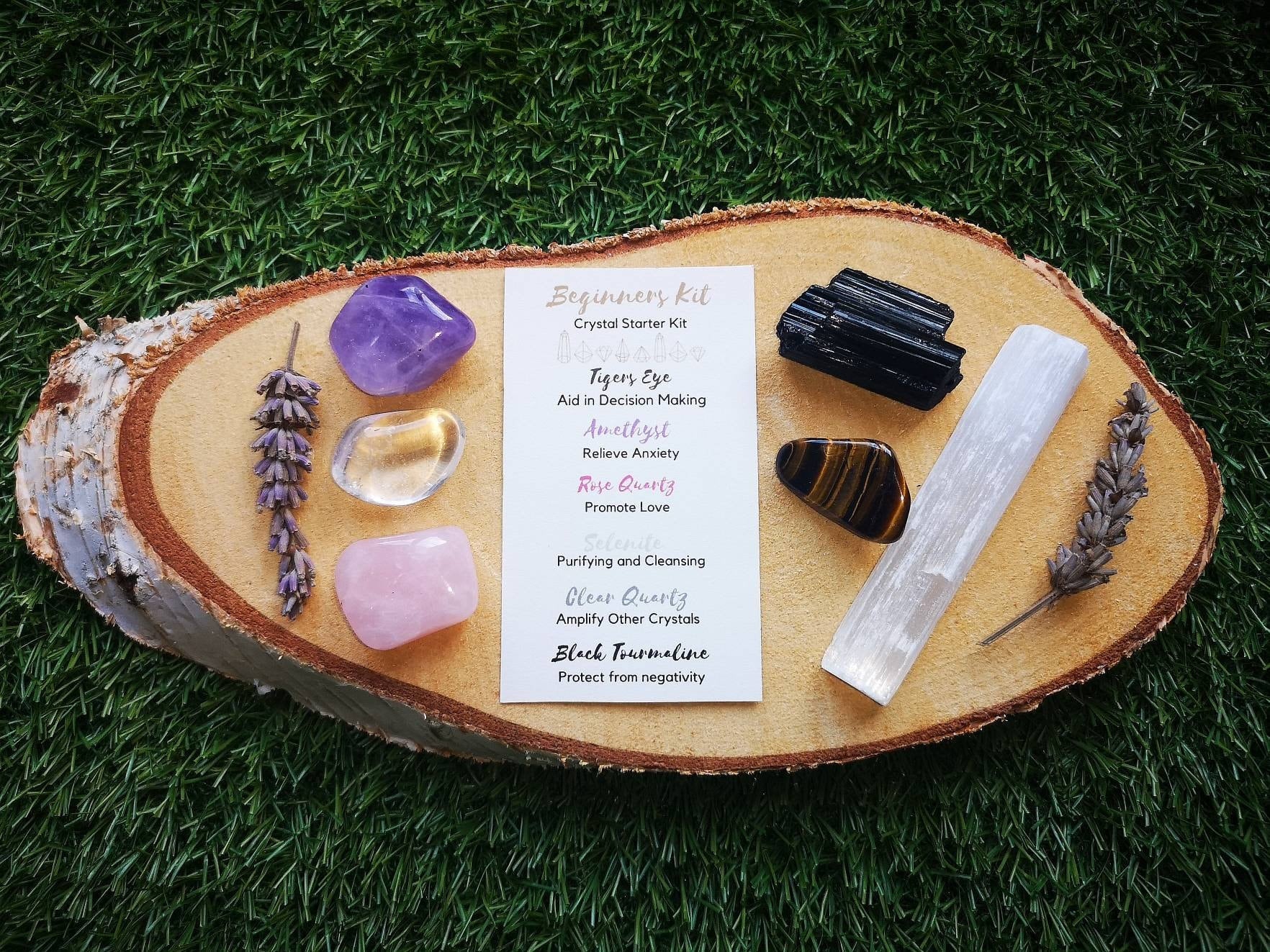 Beginners Crystal Kit, Crystal Starter Kit, UK Crystals, Ethically Sourced Healing Crystals, Unique Gift, Rose Quartz, Amethyst, Tigers Eye