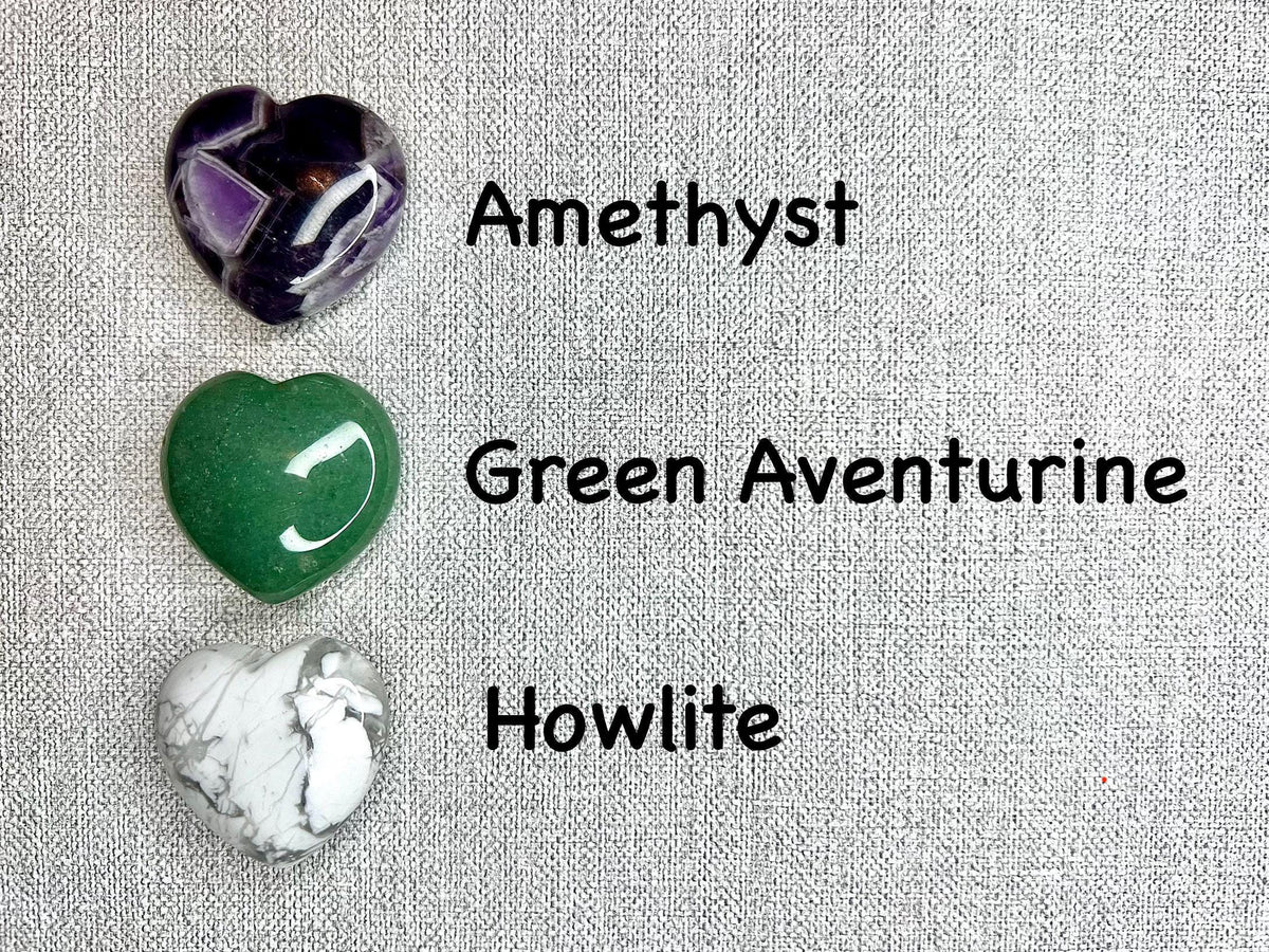 Crystal Heart Pocket Hug for Grandson, Crystal letterbox gift, Thinking of you present, card and Poem, Choose Own Crystal Type, Metaphysical