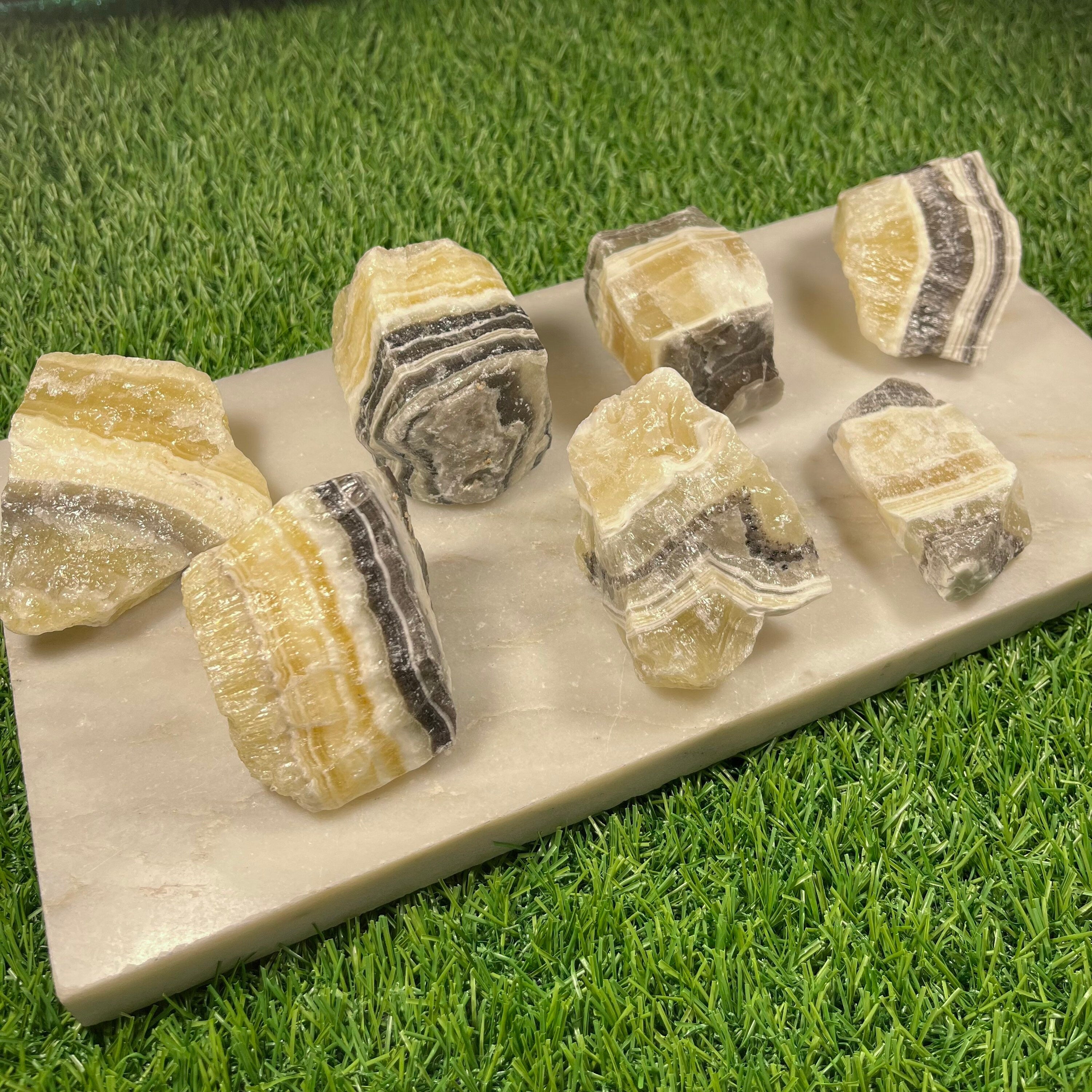 Zebra Calcite Crystals, Raw Phantom Calcite Chunks, Balances all Chakras, Ethically Sourced UK Healing Crystals, Reiki Stones