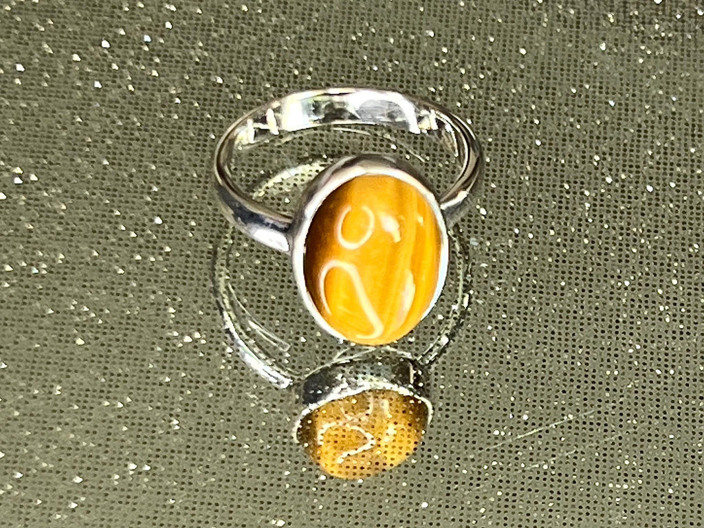Tigers Eye Crystal Ring Size M &1/2, 925 Sterling Silver, Healing Crystal Jewellery Gift, Golden Gemstone for strength, UK Ethically sourced
