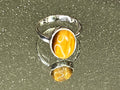 Tigers Eye Crystal Ring Size M &1/2, 925 Sterling Silver, Healing Crystal Jewellery Gift, Golden Gemstone for strength, UK Ethically sourced