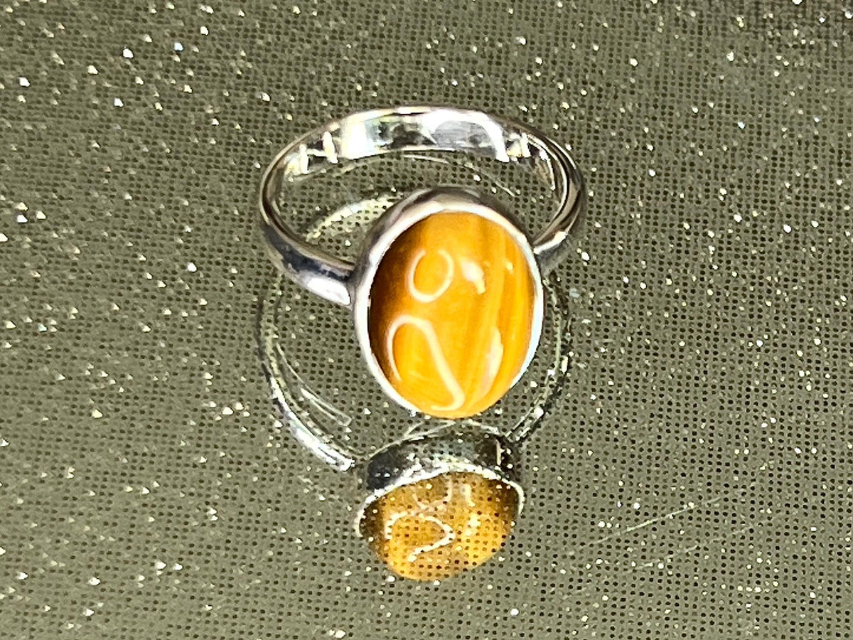 Tigers Eye Crystal Ring Size M &1/2, 925 Sterling Silver, Healing Crystal Jewellery Gift, Golden Gemstone for strength, UK Ethically sourced