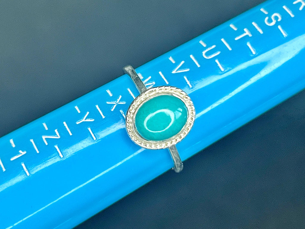 Chrysocolla Crystal Ring, 925 Sterling Silver, UK size W, Gemstone Jewellery, Crystal gift for calming, Ethically sourced, metaphysical shop