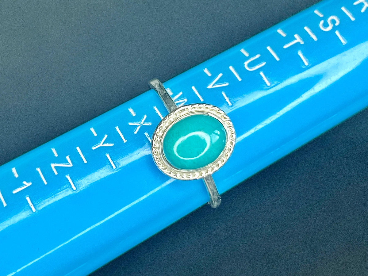 Chrysocolla Crystal Ring, 925 Sterling Silver, UK size W, Gemstone Jewellery, Crystal gift for calming, Ethically sourced, metaphysical shop