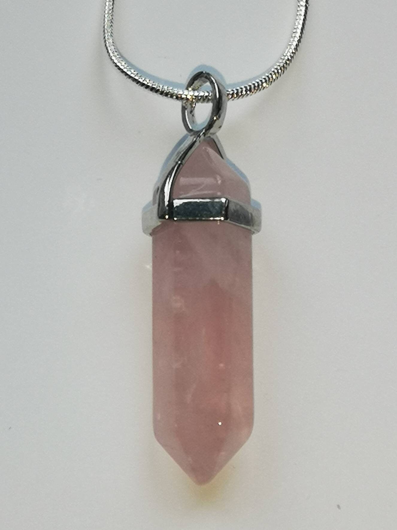 Amethyst and Rose Quartz Point Necklaces, Ethically Sourced UK Healing Crystals, Crystal Necklace, Rose Quartz Pendant, Amethyst Pendant