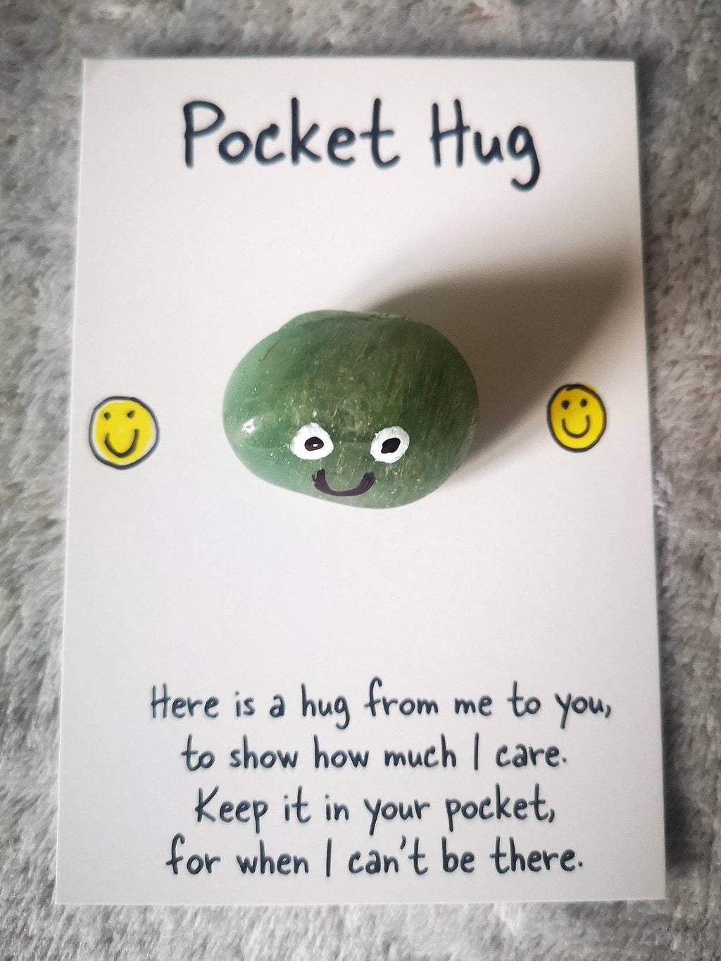 Crystal pocket hug, letterbox gift, poem card, pick me up gift, I miss you gift, love you, thinking of you, thank you, Crystal Gift, UK