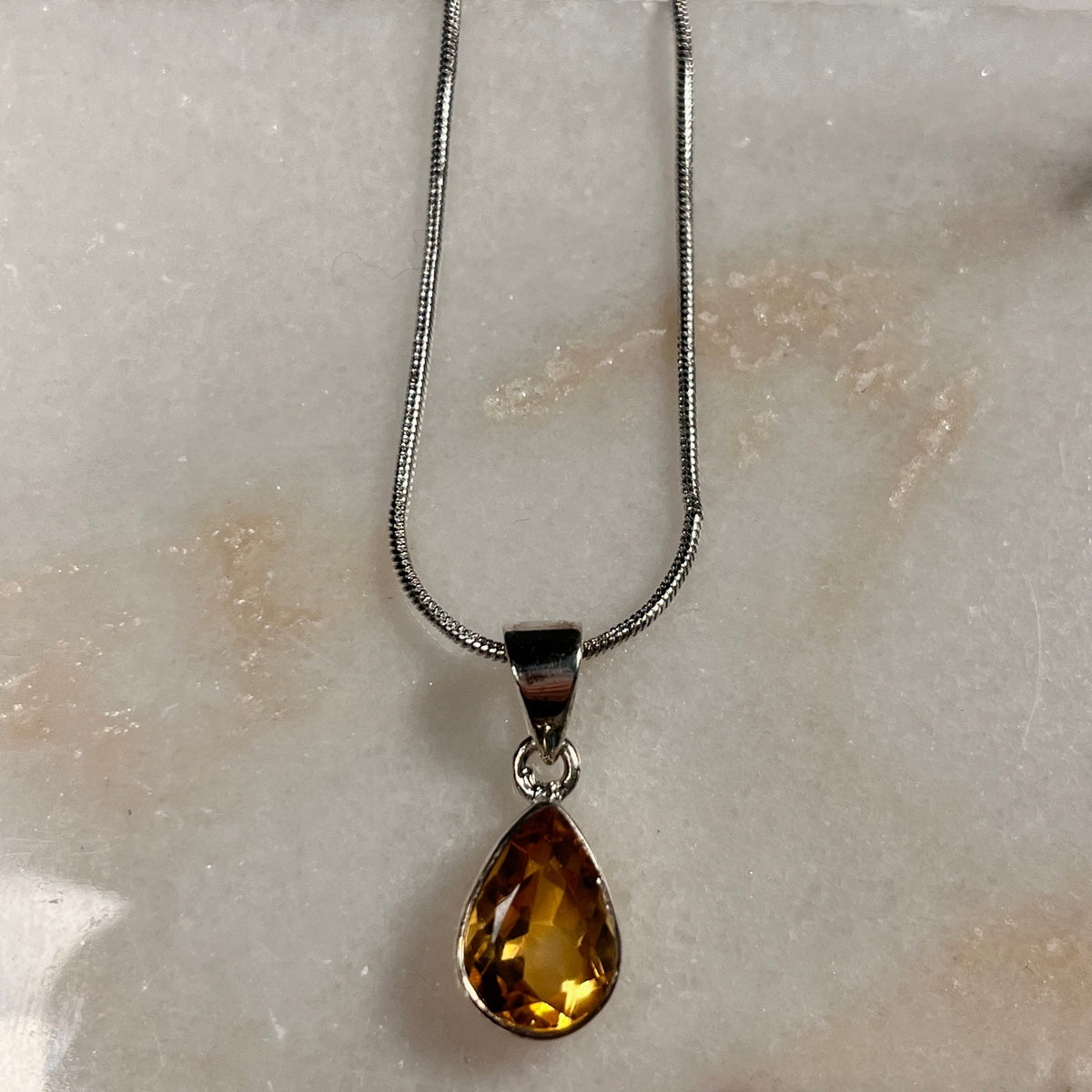 Faceted Natural Citrine Necklaces, Crystal Jewellery, Sterling Silver and gemstone necklace, Mothers Day Gift for her, Crystal for healing