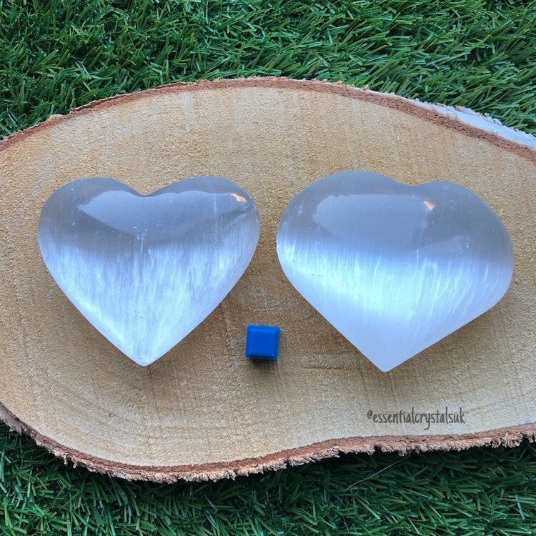 Selenite Hearts 7cm, Crystal Cleanser, Satin Spar