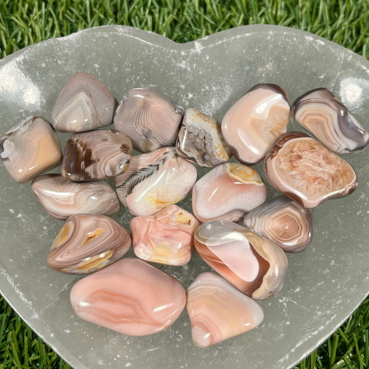 Pink Botswana Agate Mini Tumblestones,  Ethically Sourced UK Crystals