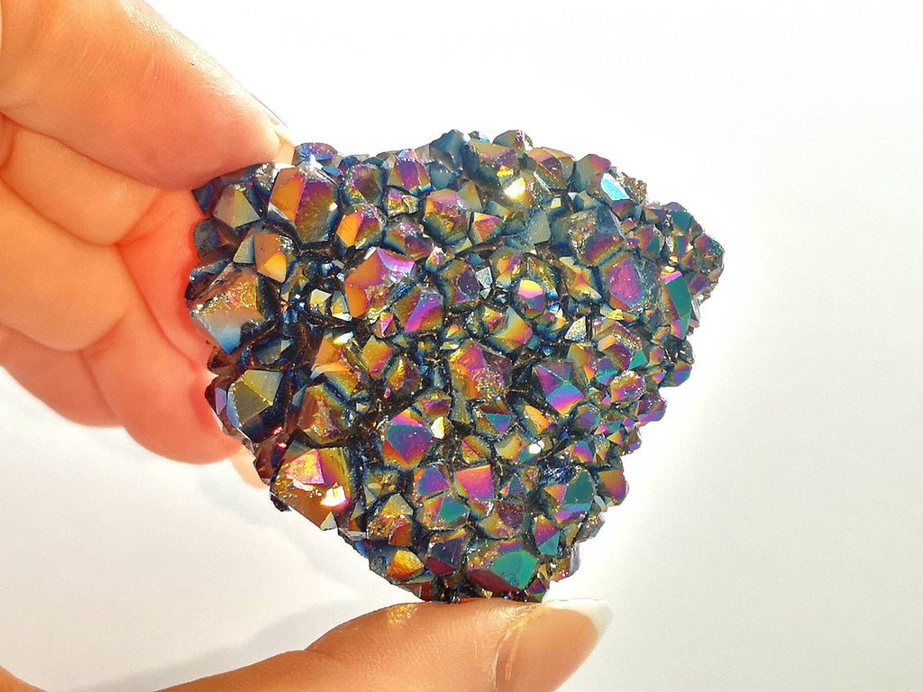 Rainbow Titanium Aura Quartz, Raw UK Crystals, Ethically Sourced Healing Crystals, Crystal Gift, Reiki Stones, Colourful Crystals