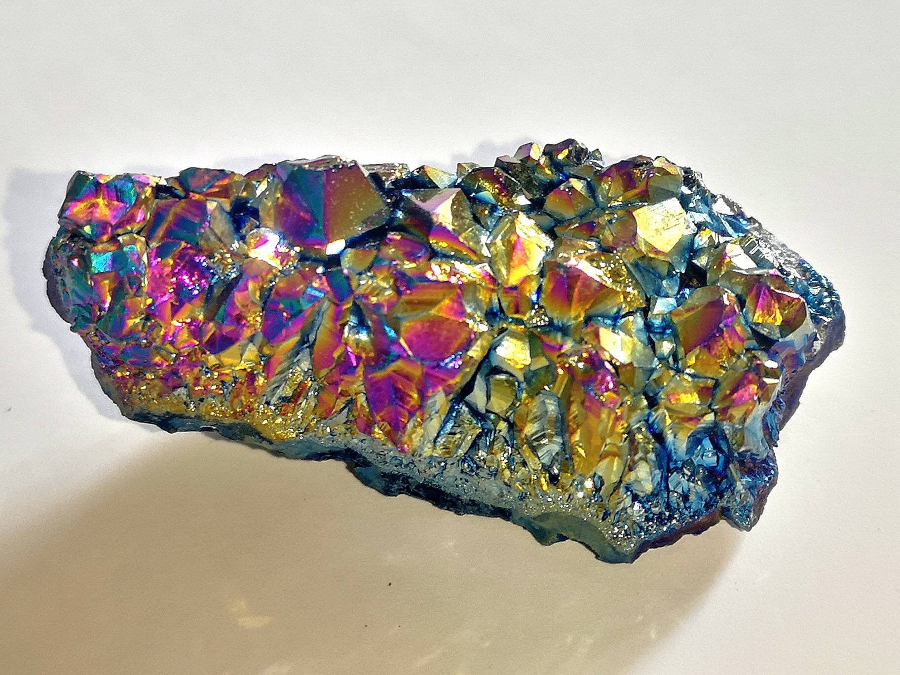 Rainbow Titanium Aura Quartz, Raw UK Crystals, Ethically Sourced Healing Crystals, Crystal Gift, Reiki Stones, Colourful Crystals
